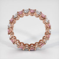 14K Rose Gold Pink Sapphire and Diamond Eternity Wedding Band Image