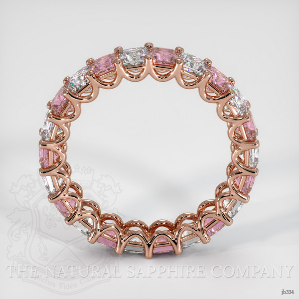14K Rose Gold Pink Sapphire and Diamond Eternity Wedding Band
