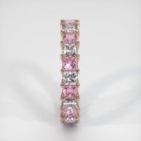 14K Rose Gold Pink Sapphire and Diamond Eternity Wedding Band Image