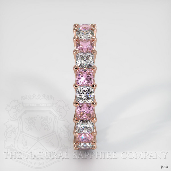 14K Rose Gold Pink Sapphire and Diamond Eternity Wedding Band