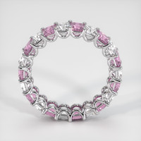 14K White Gold Pink Sapphire and Diamond Eternity Wedding Band Image