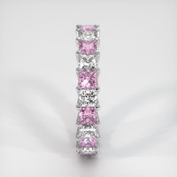 14K White Gold Pink Sapphire and Diamond Eternity Wedding Band Image