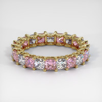 14K Yellow Gold Pink Sapphire and Diamond Eternity Wedding Band Video