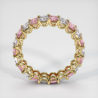 14K Yellow Gold Pink Sapphire and Diamond Eternity Wedding Band Image
