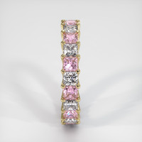 14K Yellow Gold Pink Sapphire and Diamond Eternity Wedding Band Image