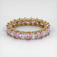18K Yellow Gold Pink Sapphire and Diamond Eternity Wedding Band Video