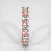18K Yellow Gold Pink Sapphire and Diamond Eternity Wedding Band Image