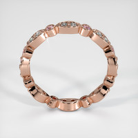 14K Rose Gold Pink Sapphire and Diamond Antique Style Wedding Band Image