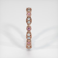 14K Rose Gold Pink Sapphire and Diamond Antique Style Wedding Band Image