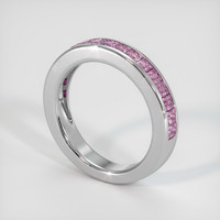 Platinum 950 Pink Sapphire Channel Wedding Band Image