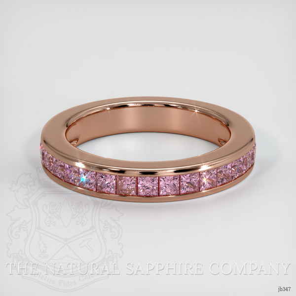 14K Rose Gold Pink Sapphire Channel Wedding Band