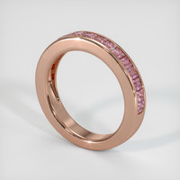 14K Rose Gold Pink Sapphire Channel Wedding Band Image