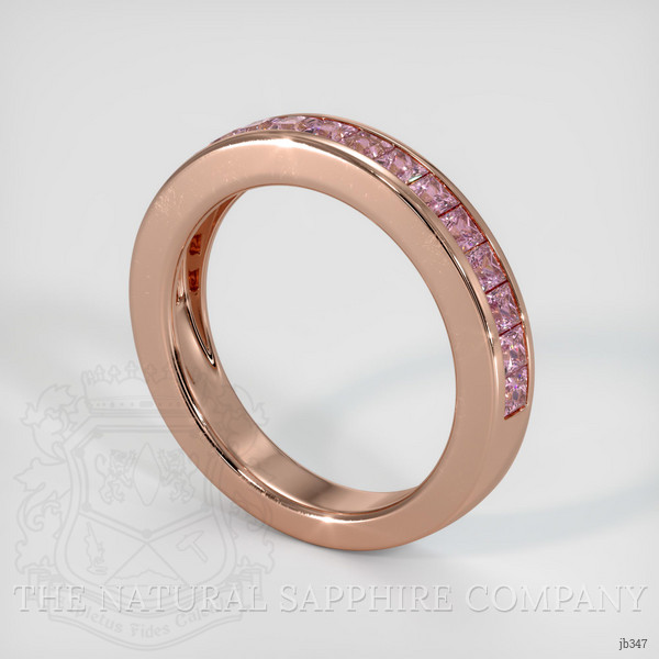 14K Rose Gold Pink Sapphire Channel Wedding Band
