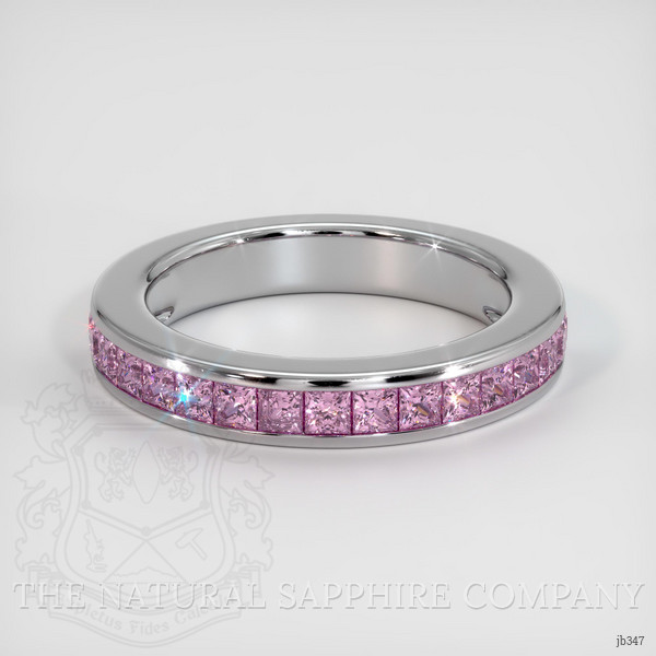 14K White Gold Pink Sapphire Channel Wedding Band