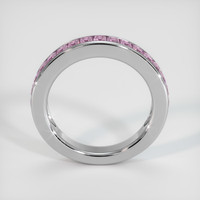 14K White Gold Pink Sapphire Channel Wedding Band Image