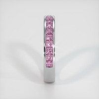 14K White Gold Pink Sapphire Channel Wedding Band Image