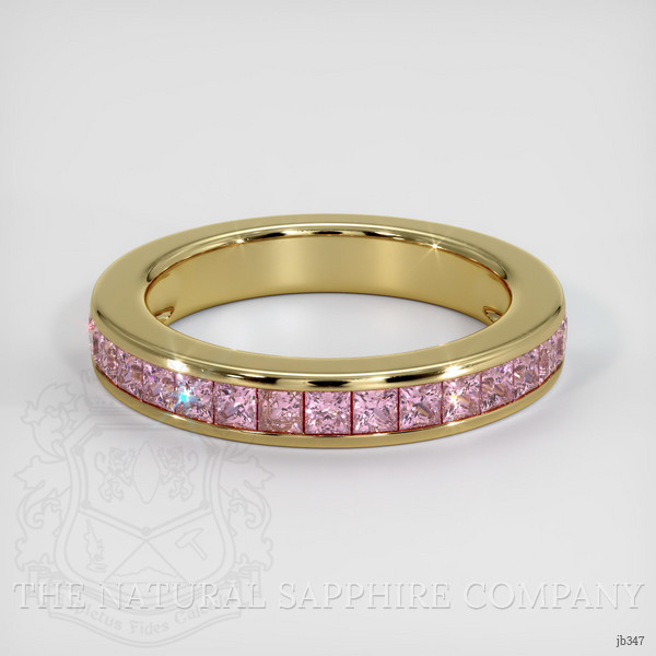 14K Yellow Gold Pink Sapphire Channel Wedding Band