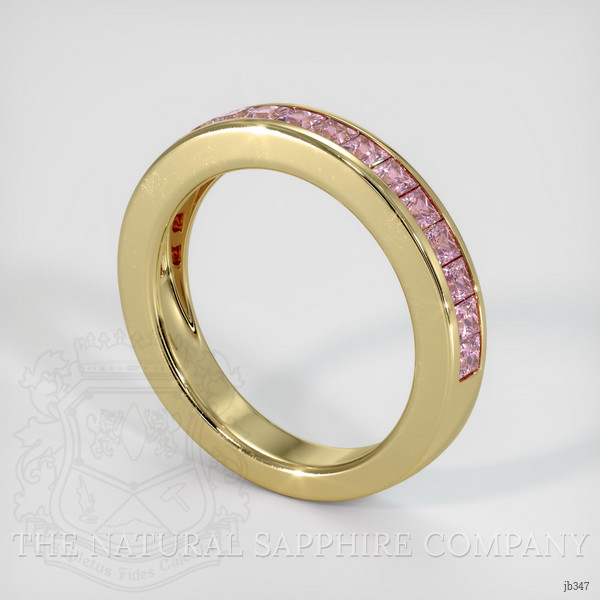 14K Yellow Gold Pink Sapphire Channel Wedding Band