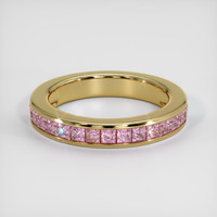 18K Yellow Gold Pink Sapphire Channel Wedding Band Video