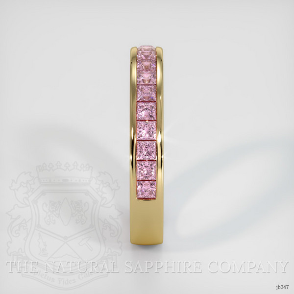 18K Yellow Gold Pink Sapphire Channel Wedding Band