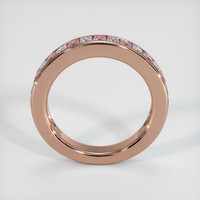 14K Rose Gold Pink Sapphire and Diamond Channel Wedding Band Image
