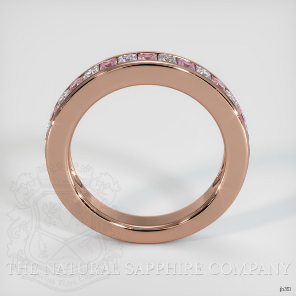 14K Rose Gold Pink Sapphire and Diamond Channel Wedding Band