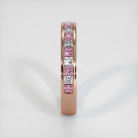 14K Rose Gold Pink Sapphire and Diamond Channel Wedding Band Image