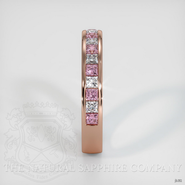 14K Rose Gold Pink Sapphire and Diamond Channel Wedding Band