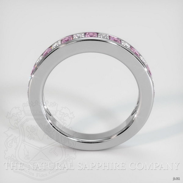 14K White Gold Pink Sapphire and Diamond Channel Wedding Band
