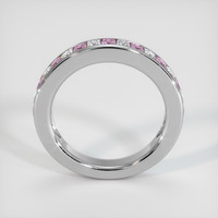 18K White Gold Pink Sapphire and Diamond Channel Wedding Band Image