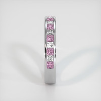 18K White Gold Pink Sapphire and Diamond Channel Wedding Band Image