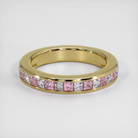 14K Yellow Gold Pink Sapphire and Diamond Channel Wedding Band Video