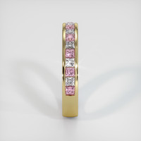 14K Yellow Gold Pink Sapphire and Diamond Channel Wedding Band Image