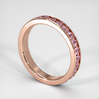14K Rose Gold Pink Sapphire Eternity Wedding Band Image