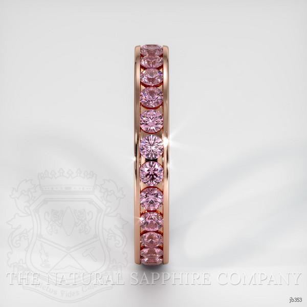 14K Rose Gold Pink Sapphire Eternity Wedding Band