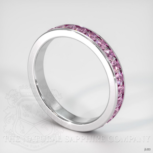 14K White Gold Pink Sapphire Eternity Wedding Band