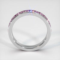 14K White Gold Pink Sapphire Eternity Wedding Band Image