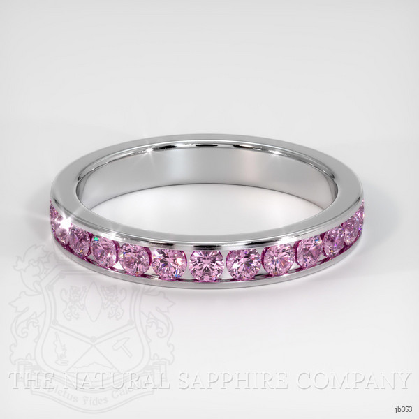 18K White Gold Pink Sapphire Eternity Wedding Band