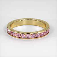 14K Yellow Gold Pink Sapphire Eternity Wedding Band Video