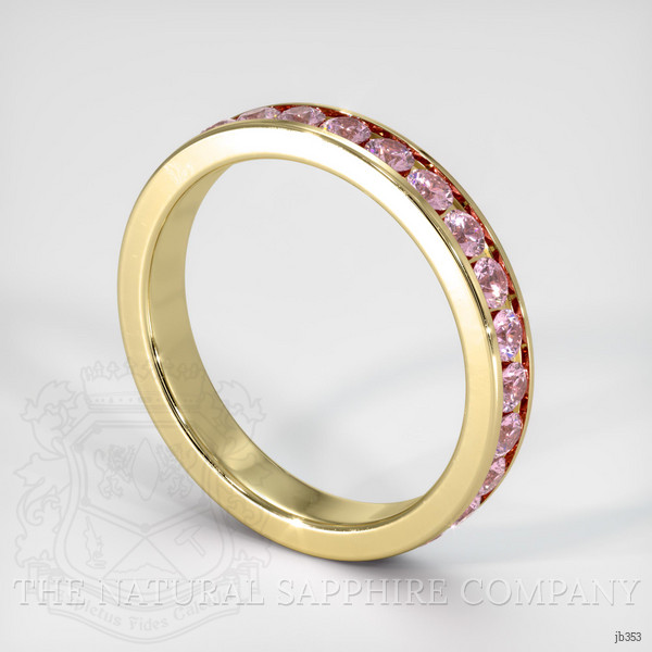 14K Yellow Gold Pink Sapphire Eternity Wedding Band