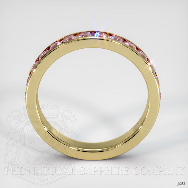 14K Yellow Gold Pink Sapphire Eternity Wedding Band