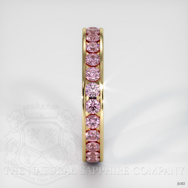 14K Yellow Gold Pink Sapphire Eternity Wedding Band