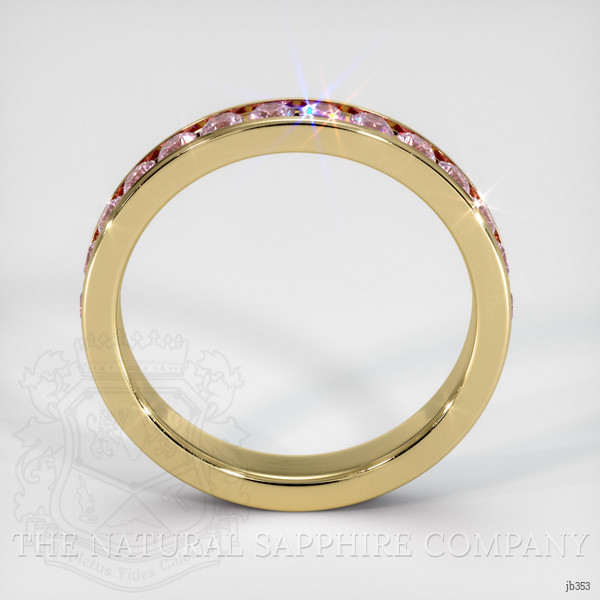 18K Yellow Gold Pink Sapphire Eternity Wedding Band