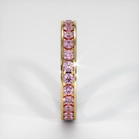 18K Yellow Gold Pink Sapphire Eternity Wedding Band Image