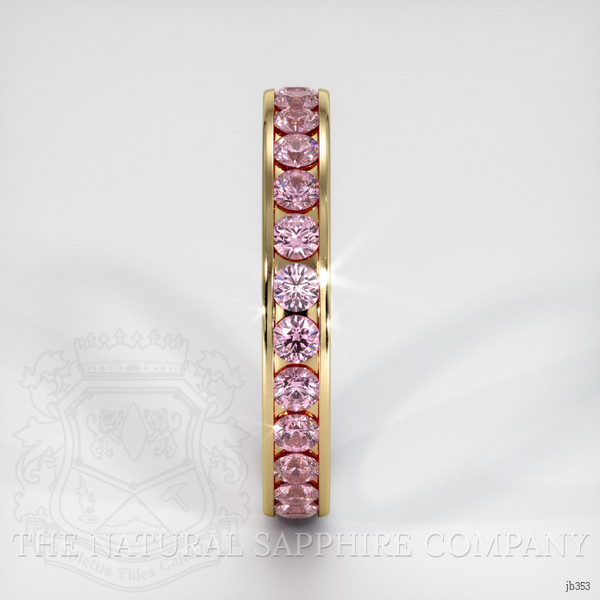 18K Yellow Gold Pink Sapphire Eternity Wedding Band