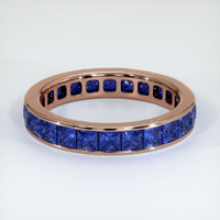 14K Rose Gold Blue Sapphire Eternity Wedding Band Video