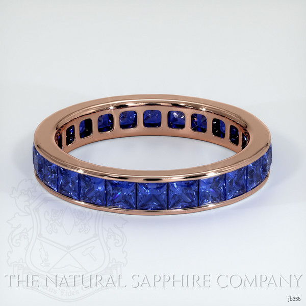 14K Rose Gold Blue Sapphire Eternity Wedding Band