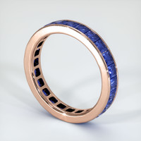 14K Rose Gold Blue Sapphire Eternity Wedding Band Image