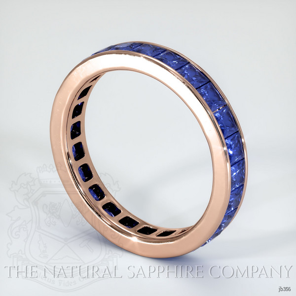 14K Rose Gold Blue Sapphire Eternity Wedding Band