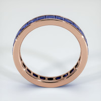 14K Rose Gold Blue Sapphire Eternity Wedding Band Image